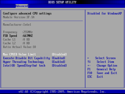 EMB-4870 CPU Configuration
